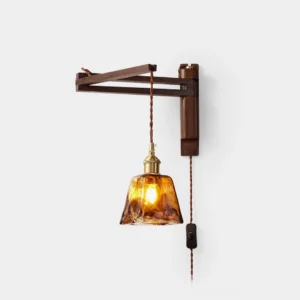 Vintage Maria Plug-In Wall Sconce with adjustable arm and frosted glass shade, direct front view in studio lighting