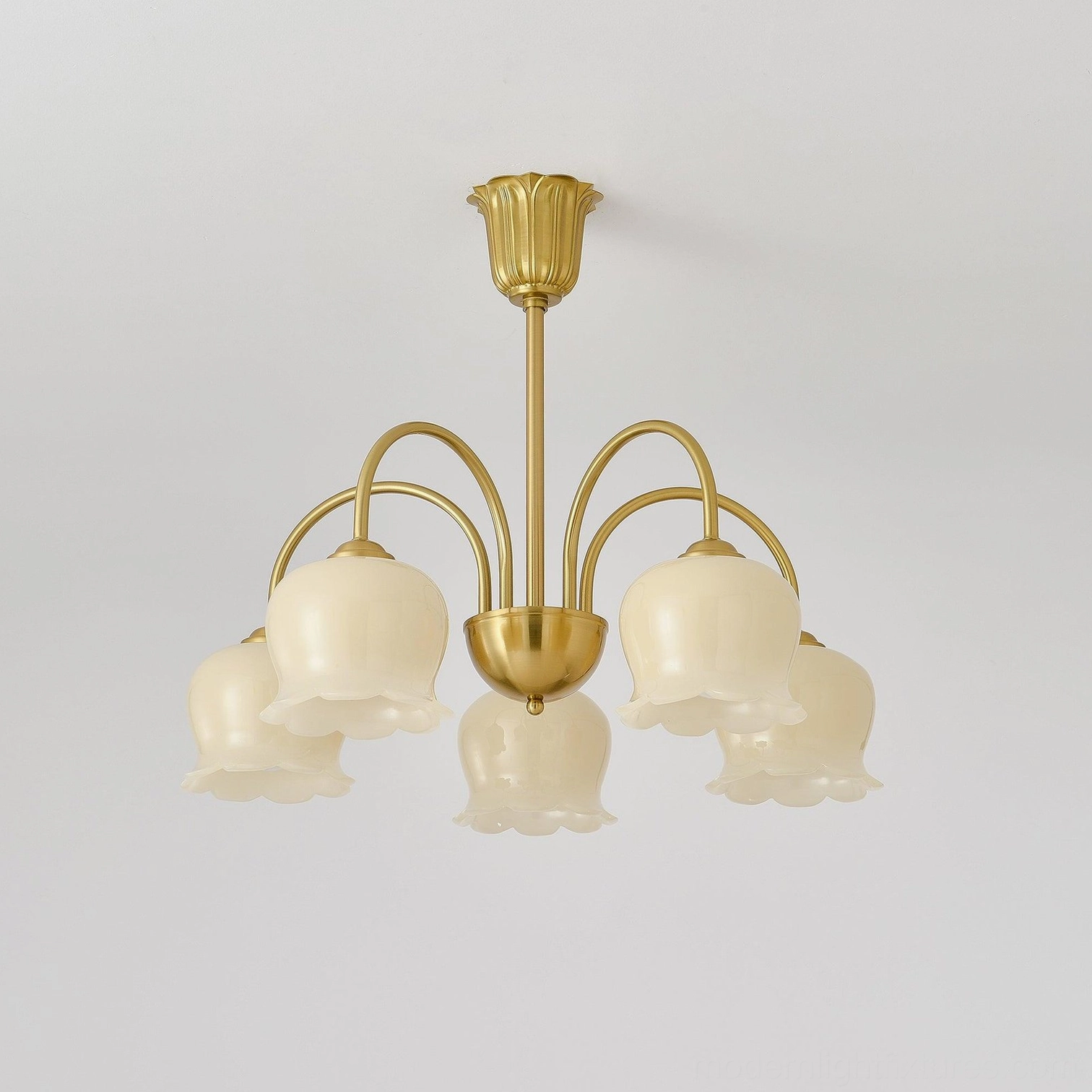 Vintage Mia bell orchid chandelier adjustable height hanging rod installation
