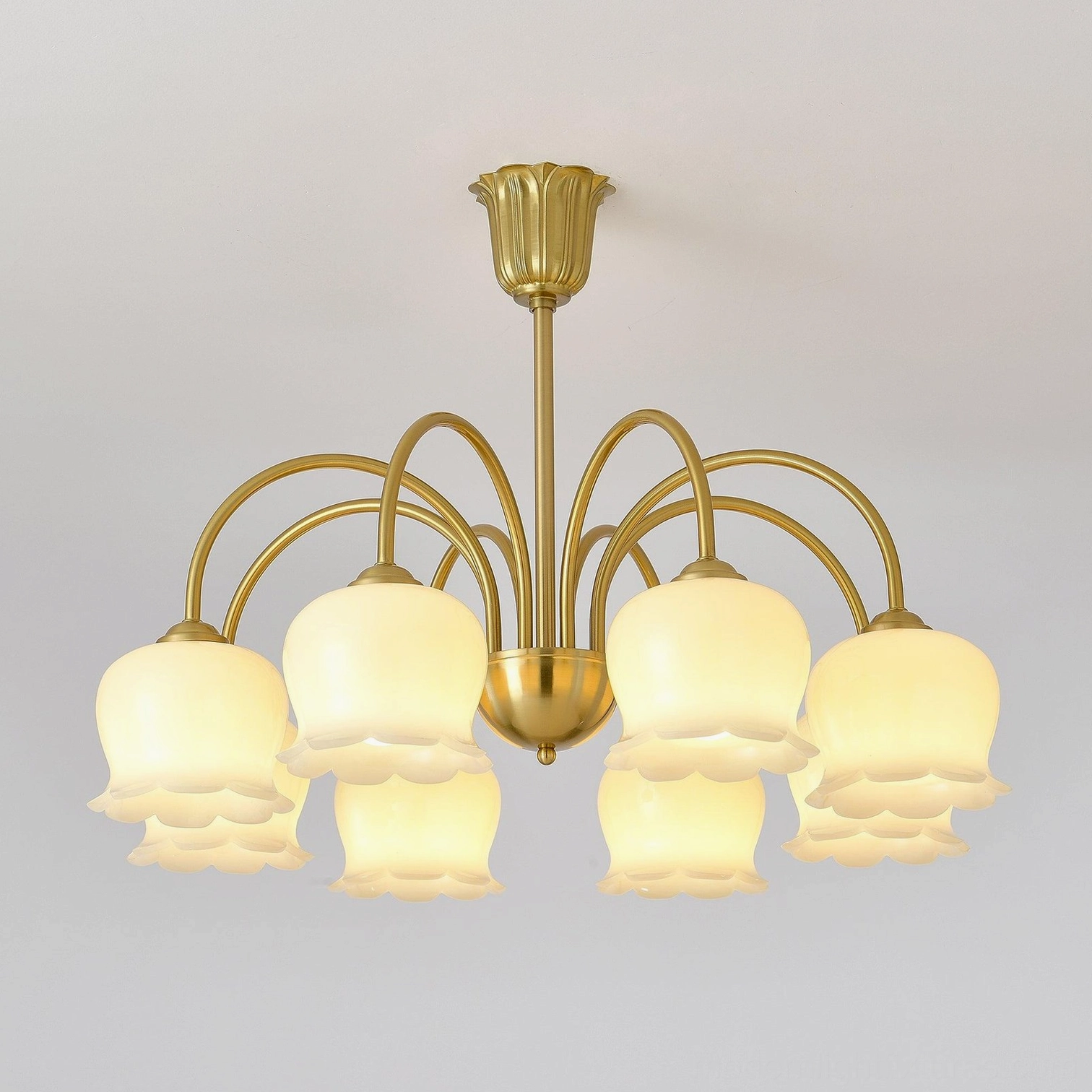 Vintage Mia bell orchid chandelier bedroom cozy intimate ambient lighting solution