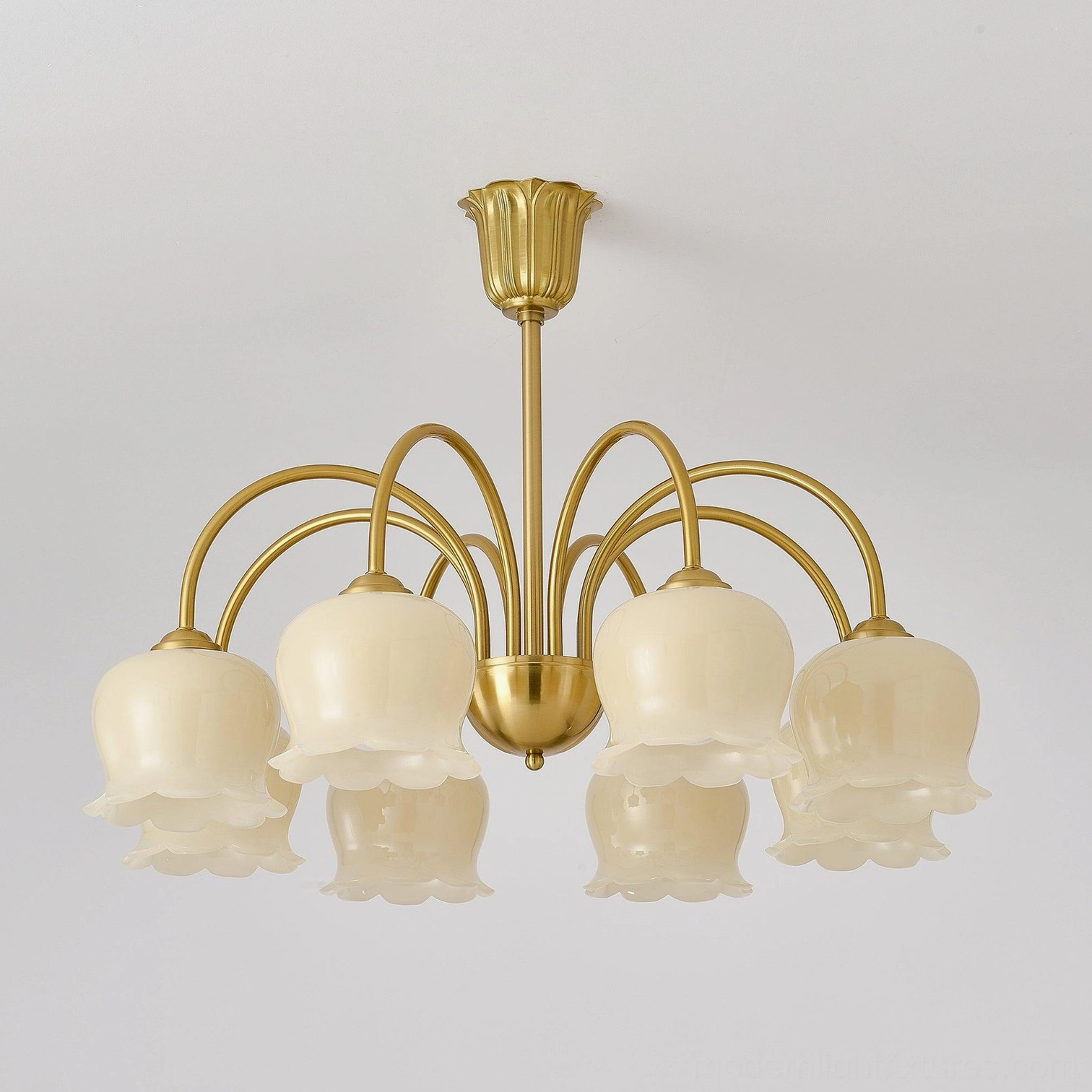 Vintage Mia bell orchid chandelier dining room formal elegant table lighting