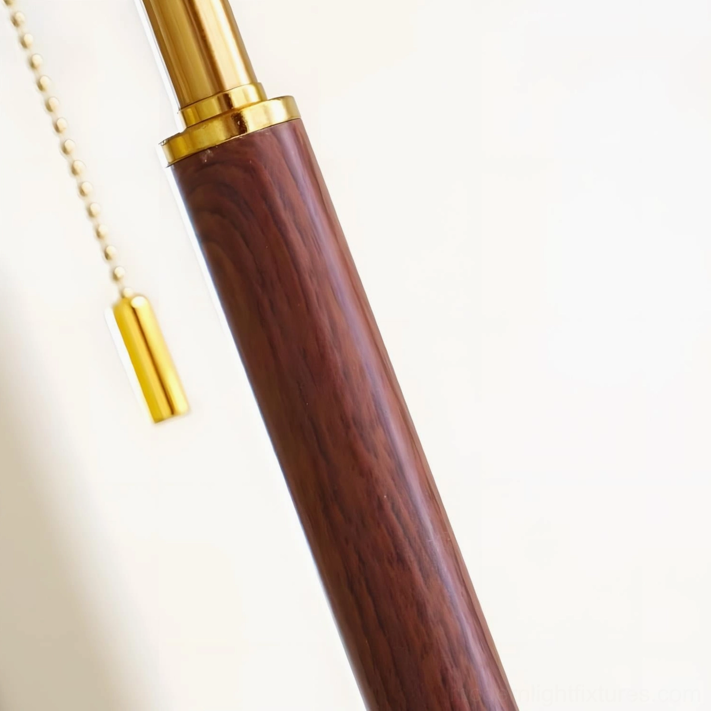 Vintage-style mushroom floor lamp with pull chain switch and foot switch control mechanism