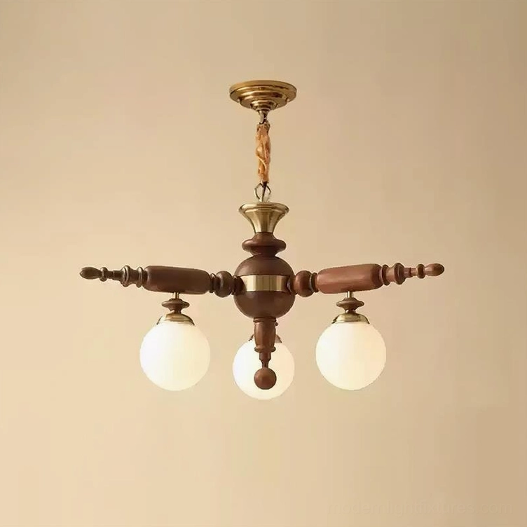 Three-head Olina chandelier chrome and black finish in classic setting