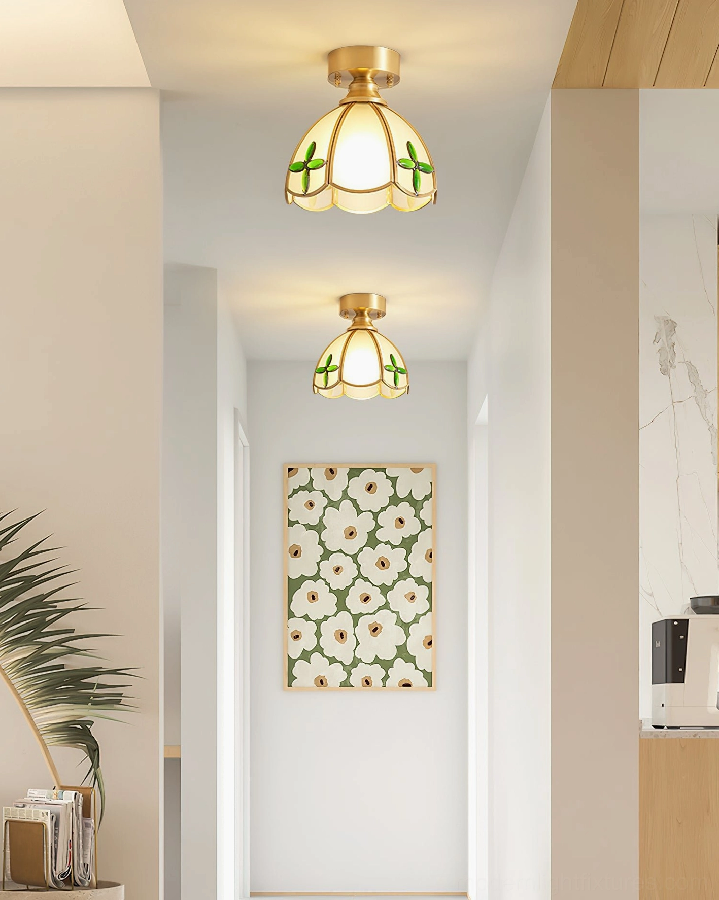 Vintage Tiffany ceiling light fixture installed in dining room setting