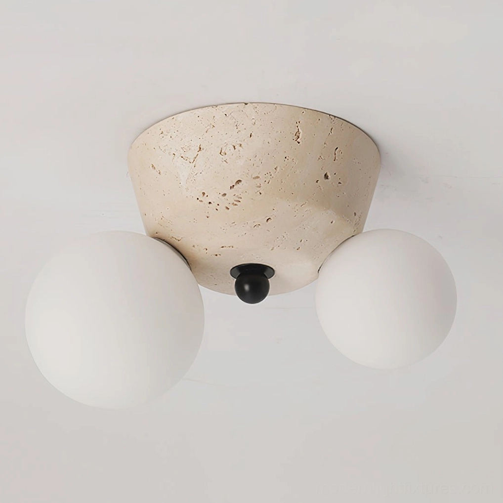 Viora travertine ceiling lamp beige and white color variant modern lighting fixture