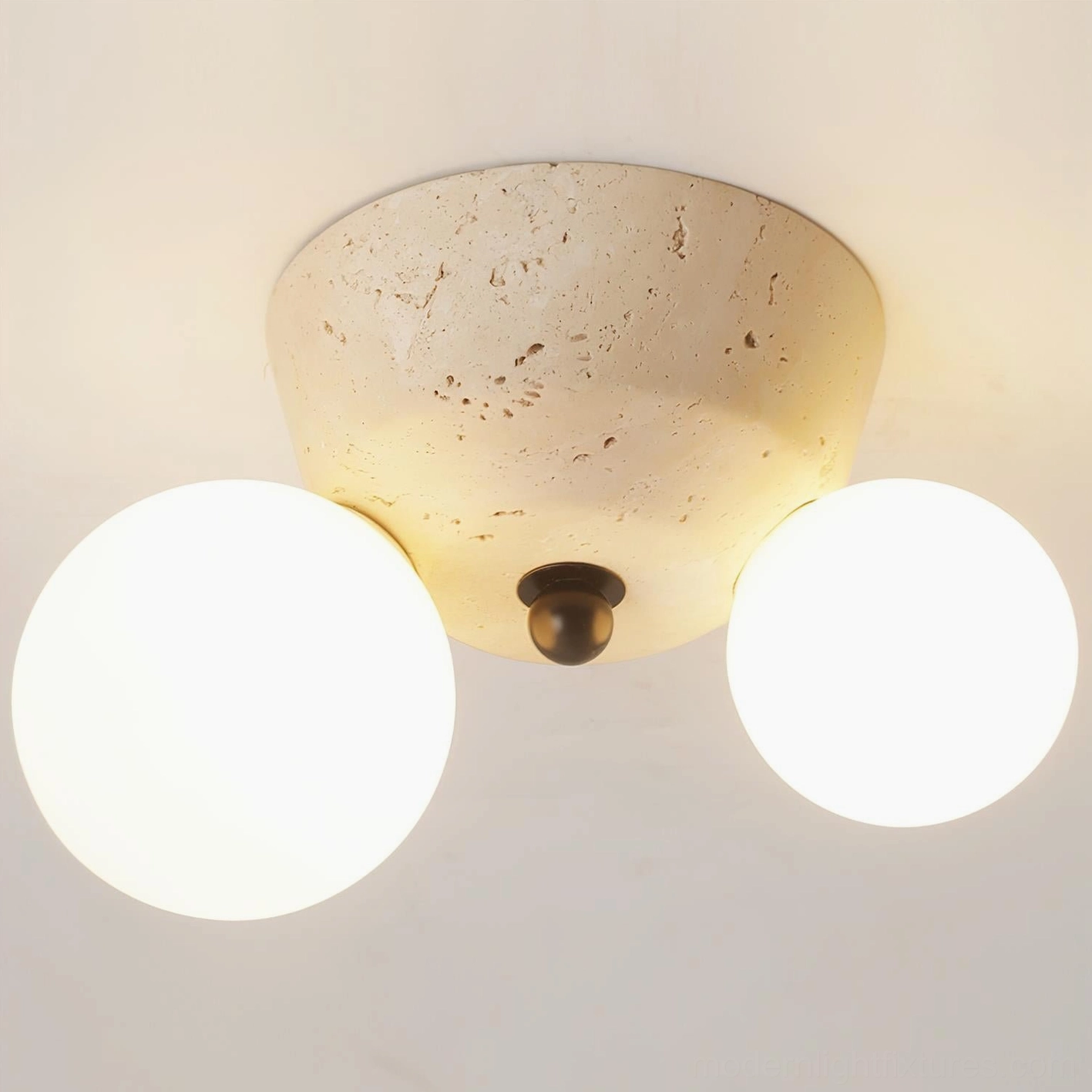 Viora travertine ceiling light modern interior design element neutral color palette