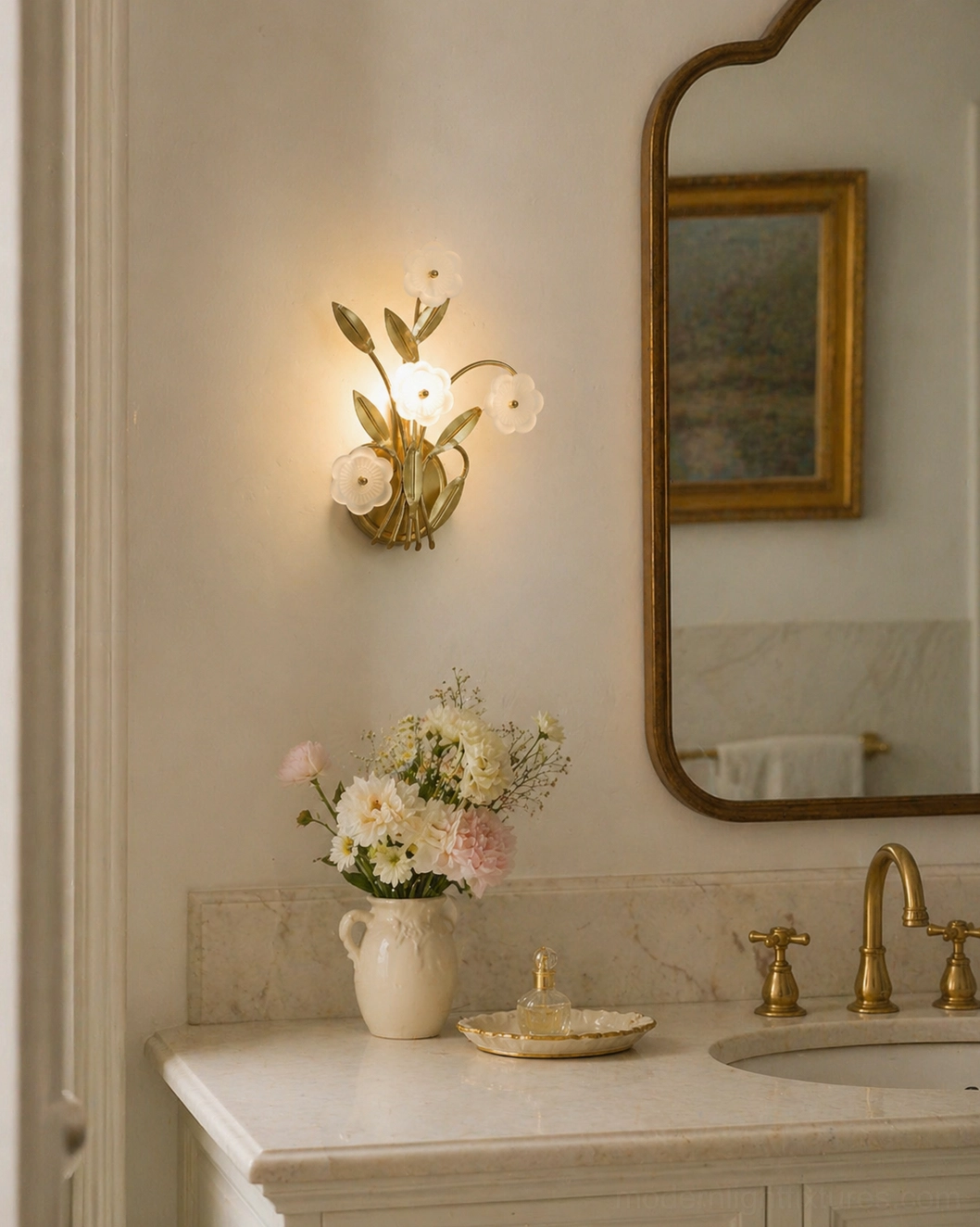 Virella floral wall sconce specifications and product details showcase