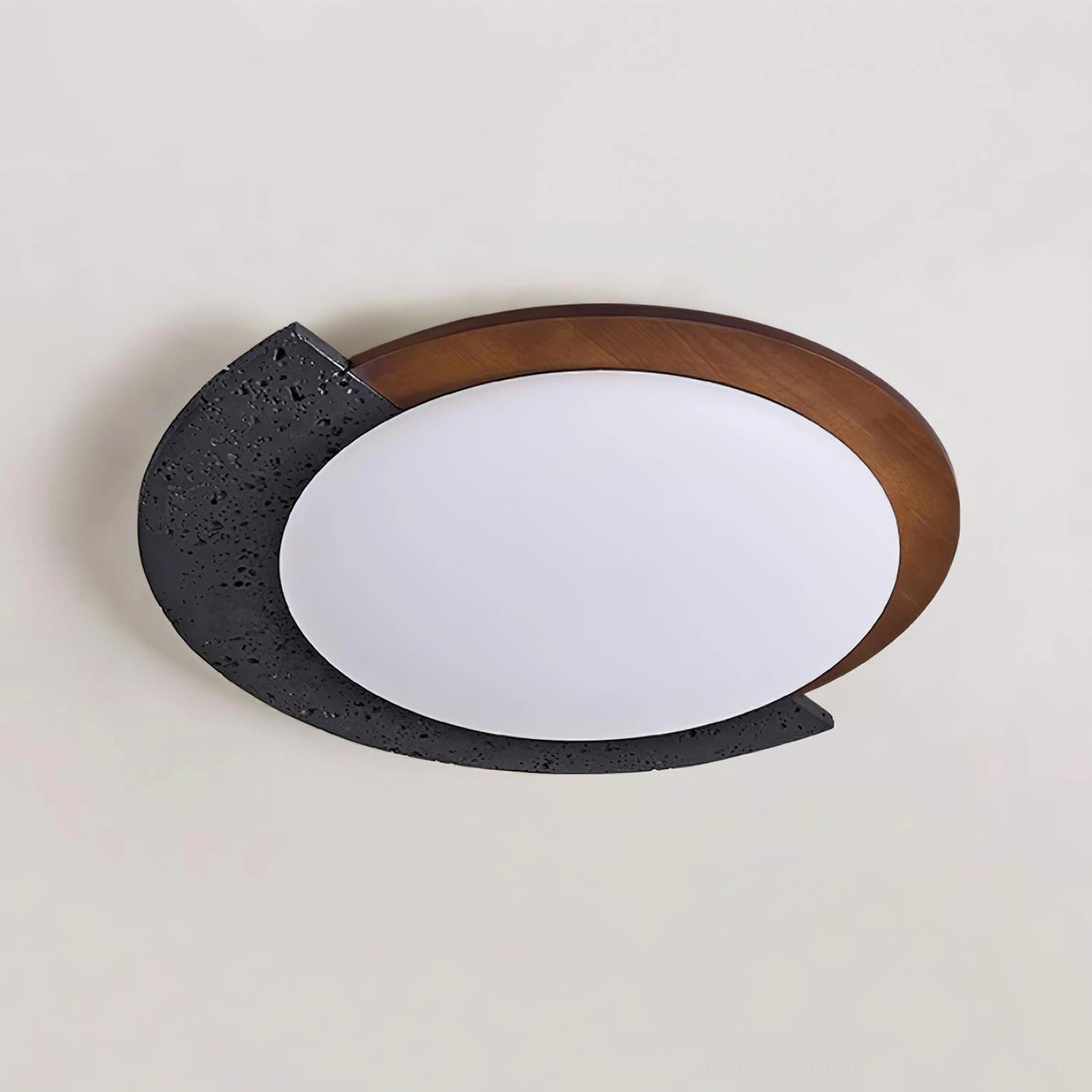 Contemporary asymmetrical ceiling light fixture premium material composition detail