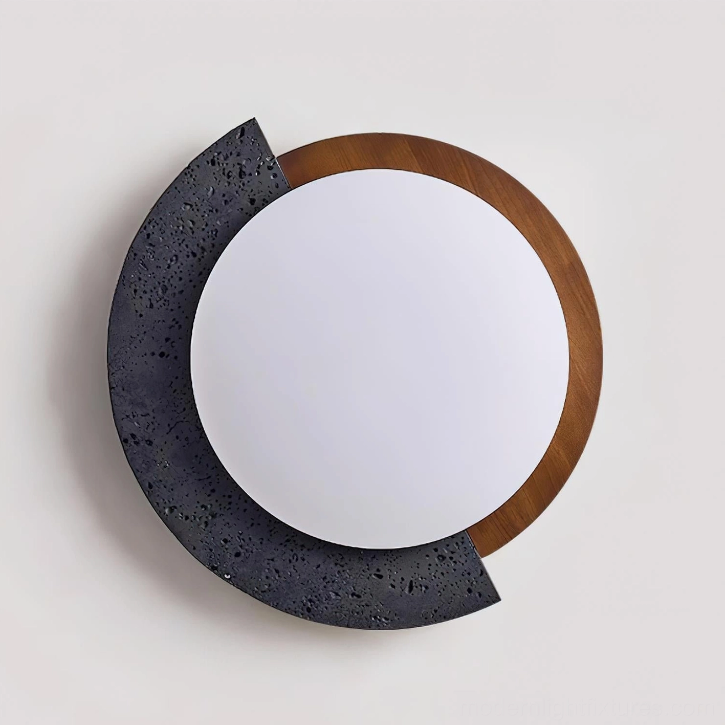 Modern ceiling lamp installation showing versatile wall or ceiling mounting capability
