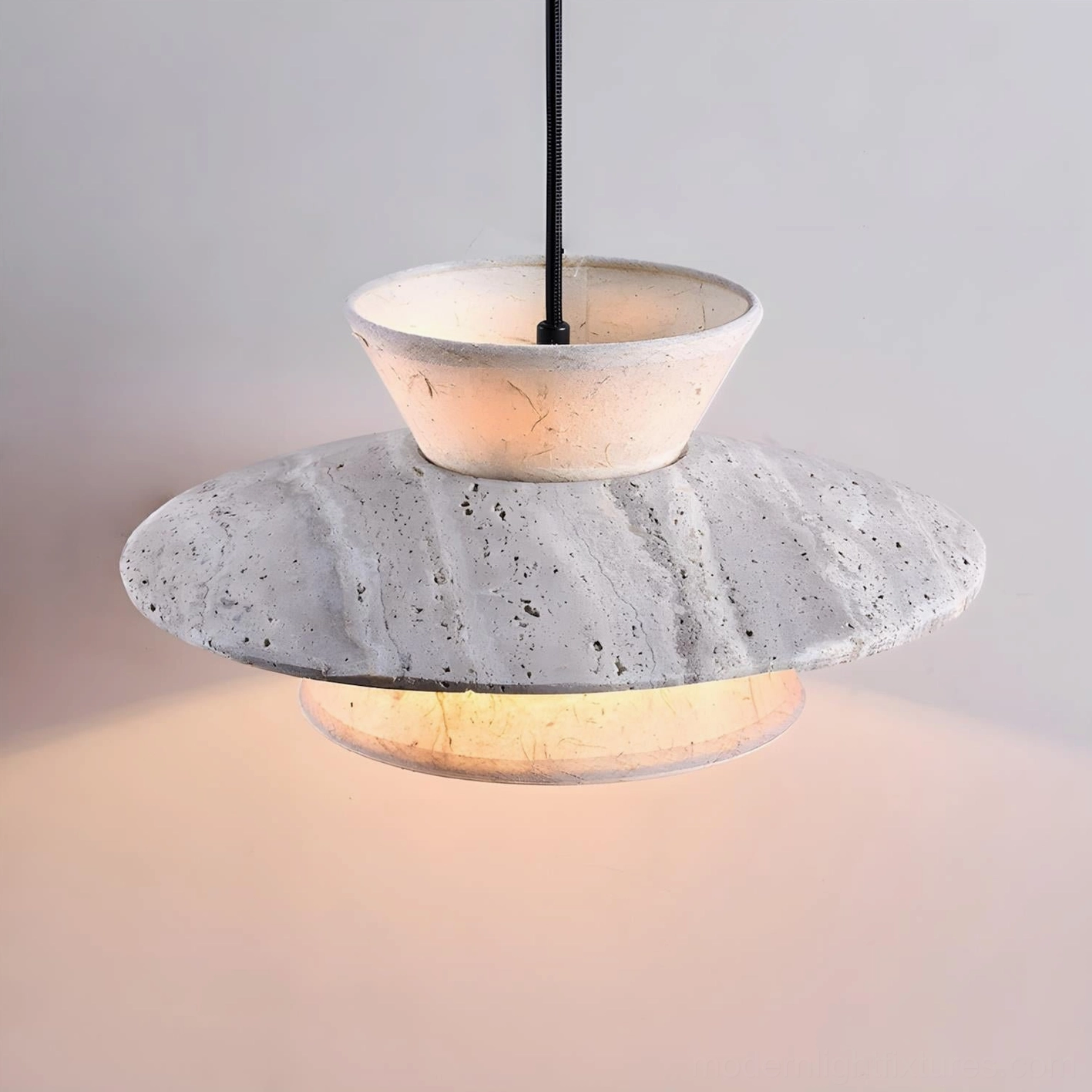 Multiple Vortin pendant lights creating ambient lighting scheme in gallery-quality contemporary interior