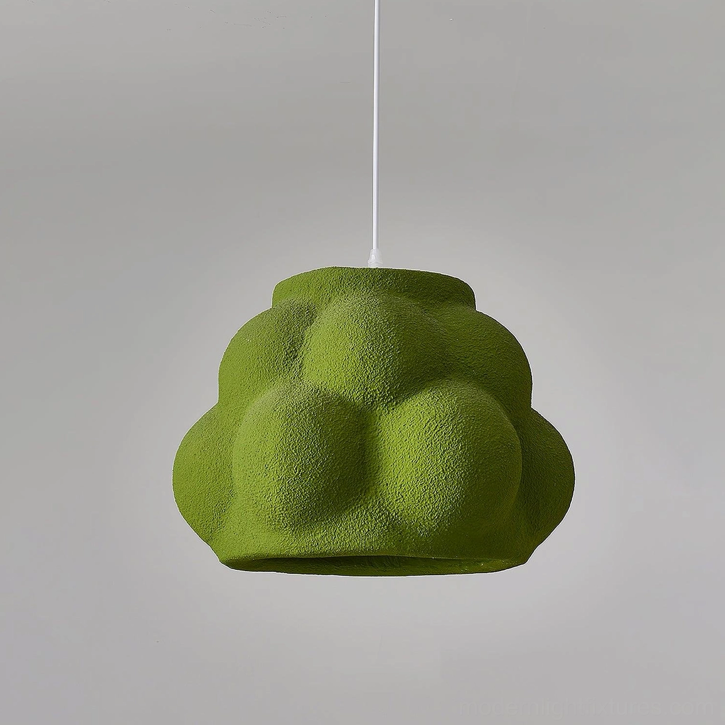 Wabi-sabi organic cloud pendant lamp full product view neutral studio background