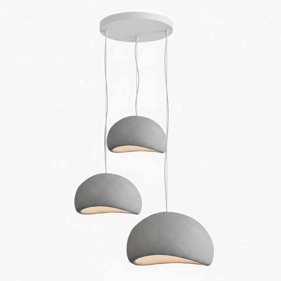 Wabi-sabi combination pendant lights round canopy installation