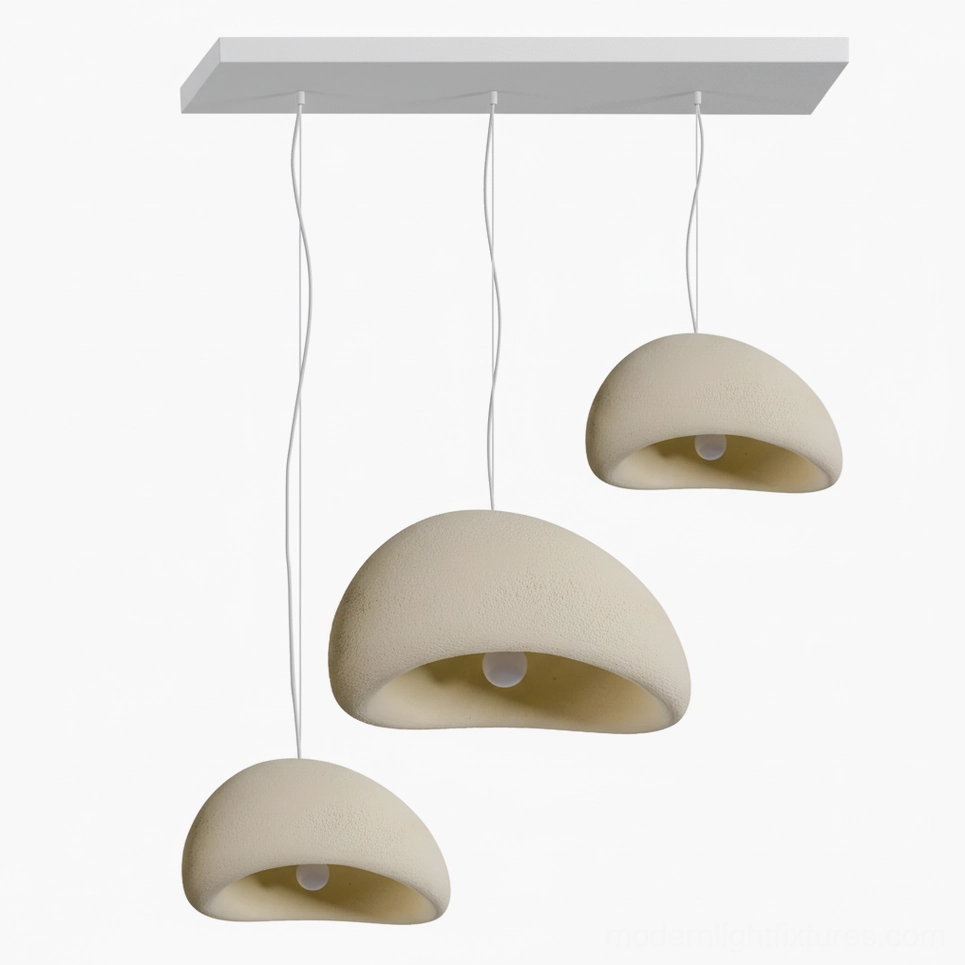 Wabi-sabi combination pendant lights white long canopy setup