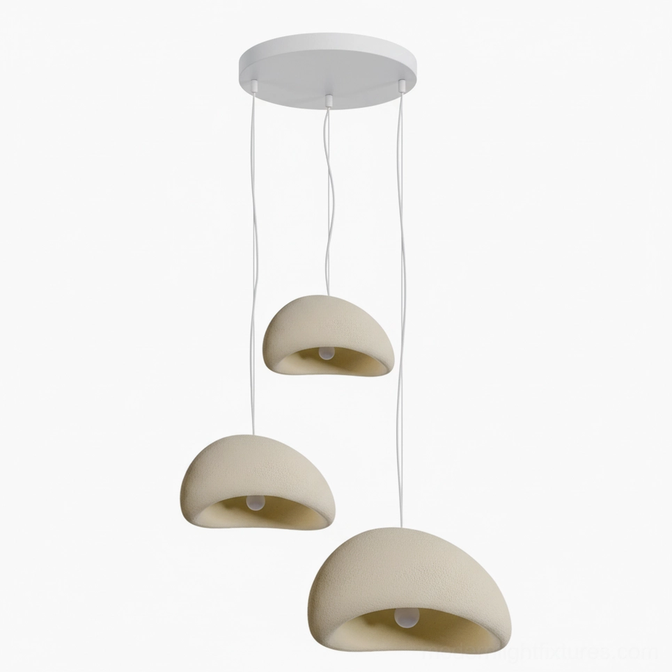 Wabi-sabi combination three-piece pendant lights artistic setup