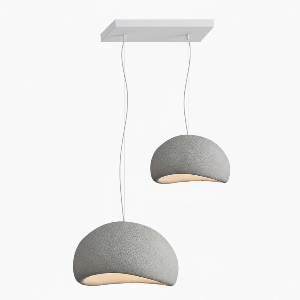 Wabi-sabi combination three-piece pendant white dome fixture
