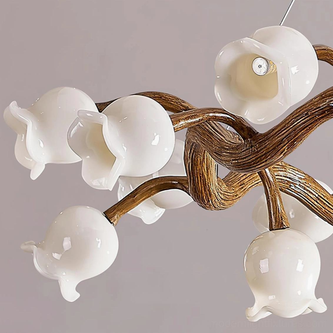 Wabi-Sabi flowers branch pendant light in Scandinavian minimalist modern interior design