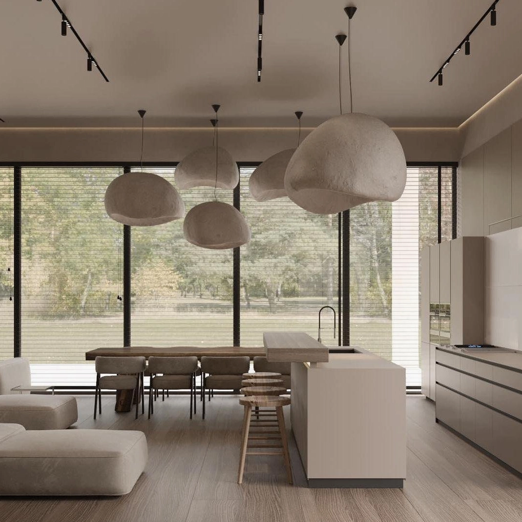 Multi-piece wabi-sabi pendant chandelier modern residential lighting