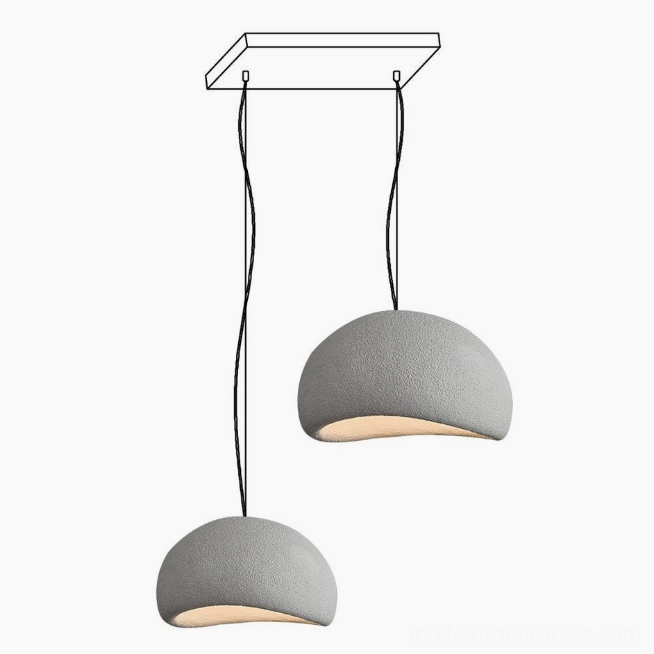 Multi-pendant wabi-sabi chandelier combination lighting design