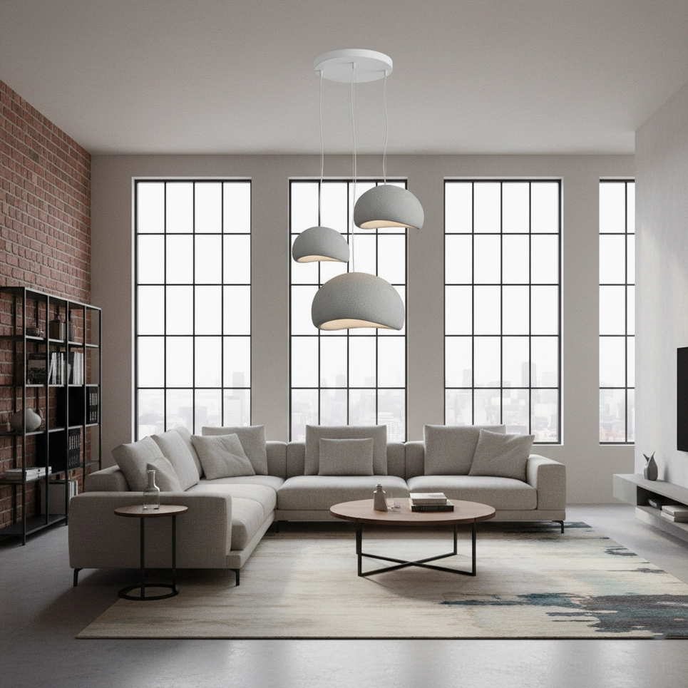 Wabi-sabi multi-pendant combination lighting modern residential space