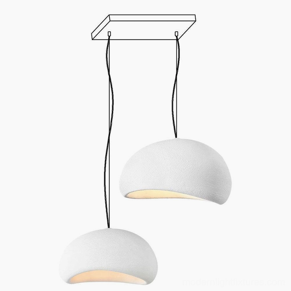 Wabi-sabi multi-pendant lights modern residential interior space