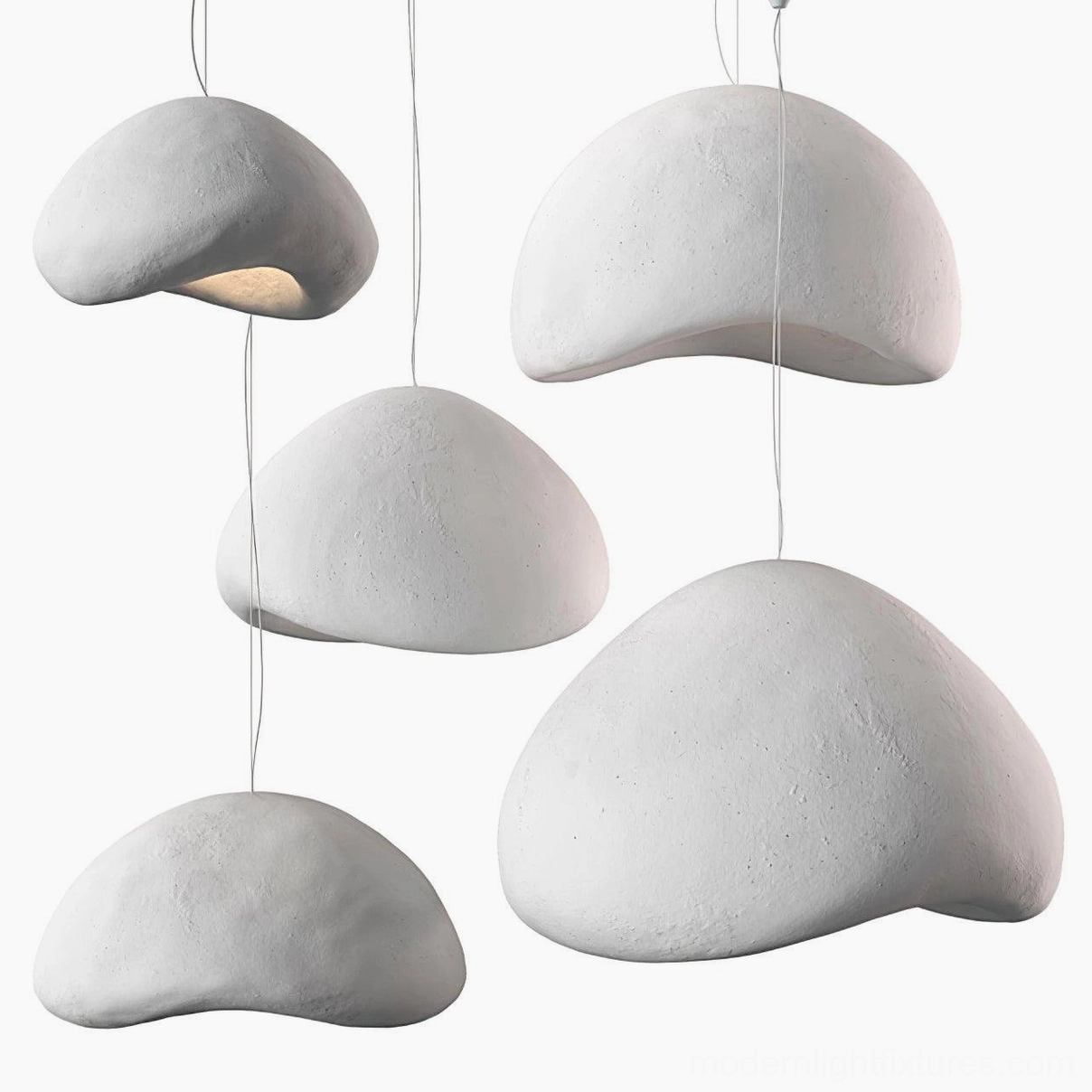 Wabi-sabi pendant lights artistic close-up matte surface texture