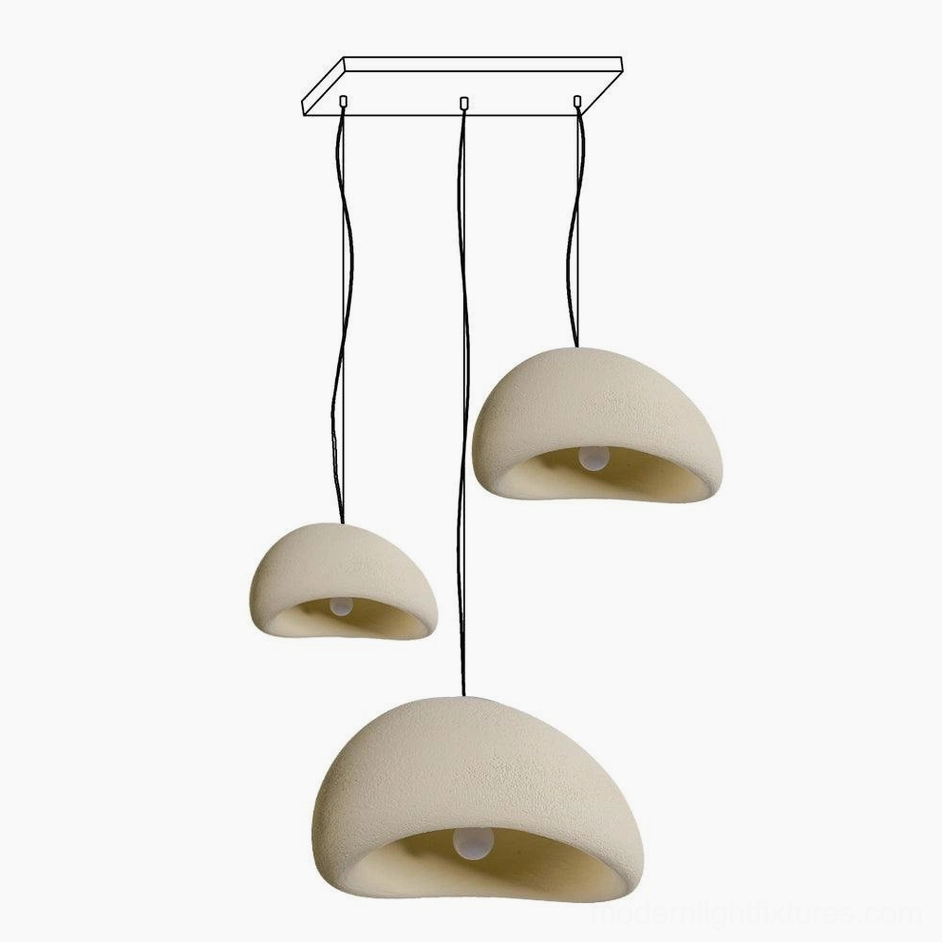 Wabi-sabi pendant light beige color dome artistic design