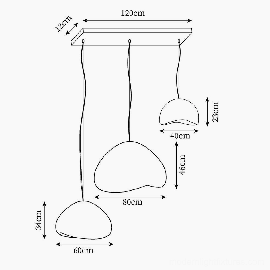 Wabi-sabi combination B pendant chandelier grey white matte dome lights
