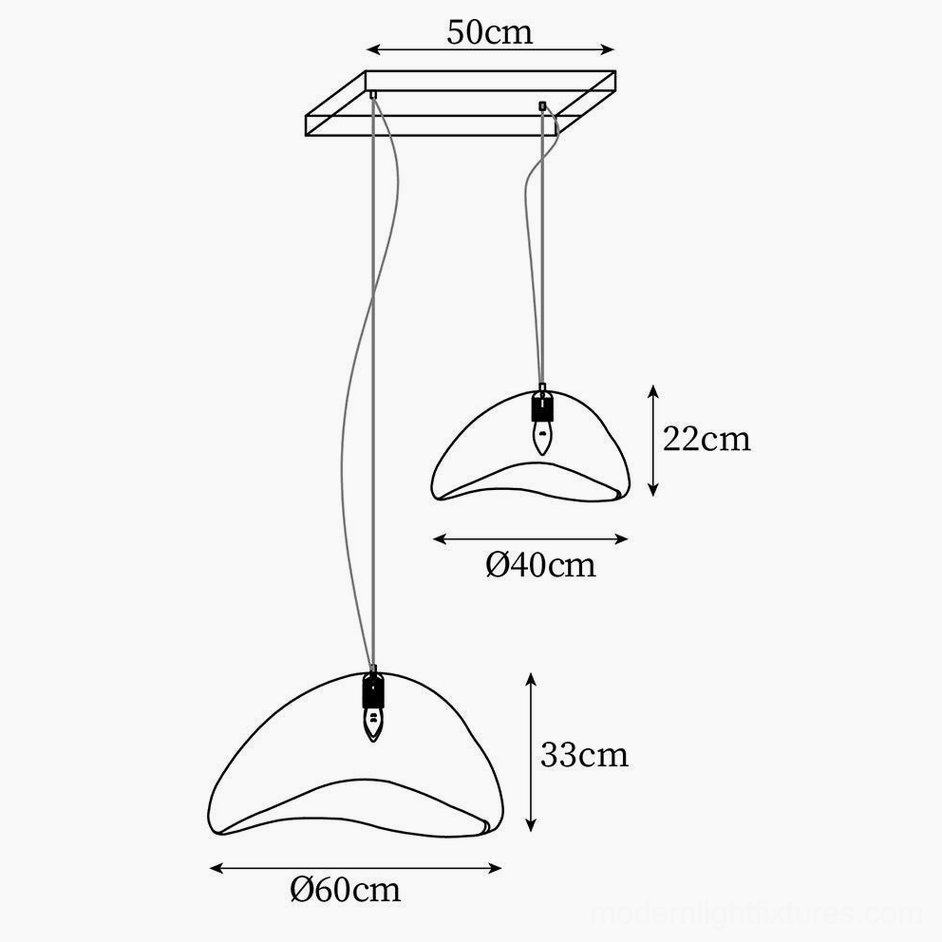 Wabi-sabi minimalist pendant chandelier with Japanese design aesthetic in residential setting