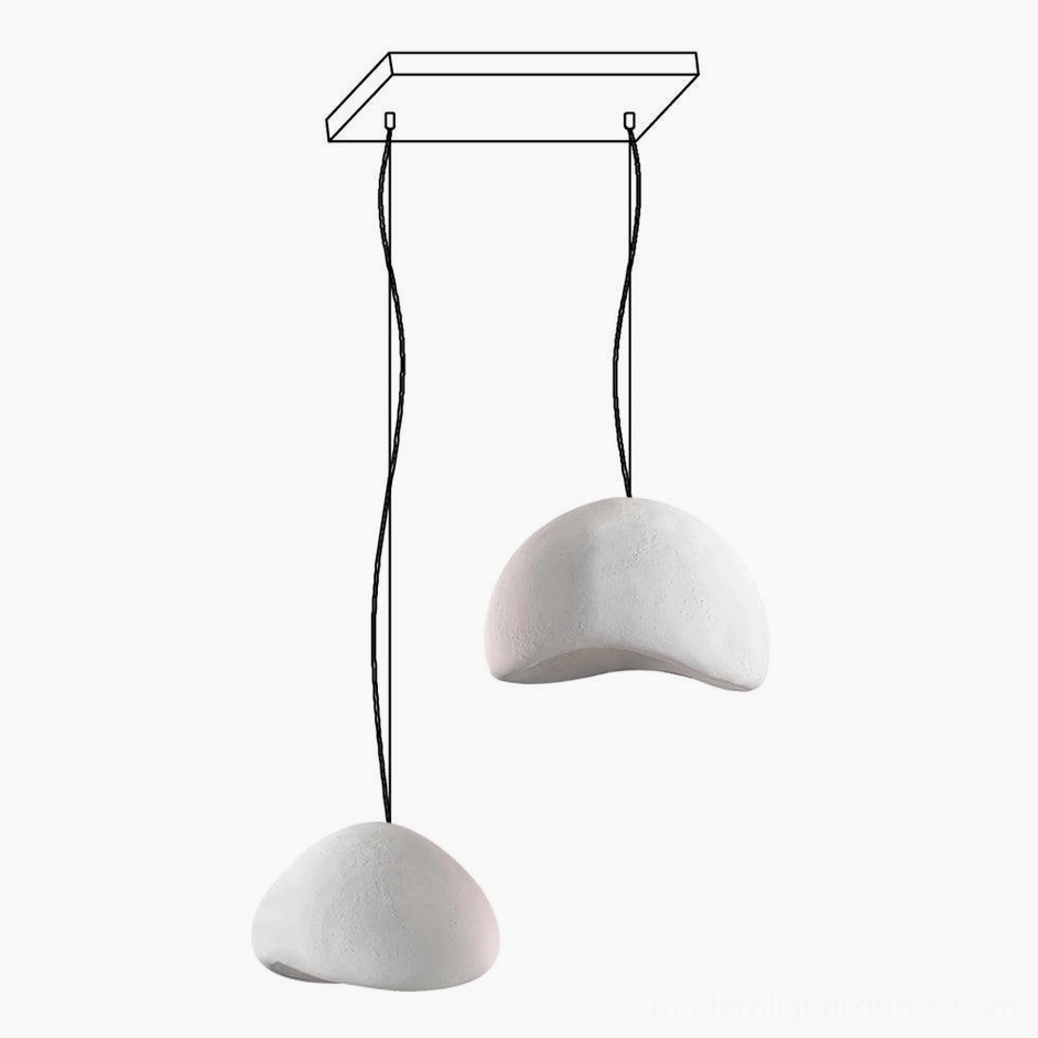 Wabi-sabi pendant chandelier installation kitchen contemporary style