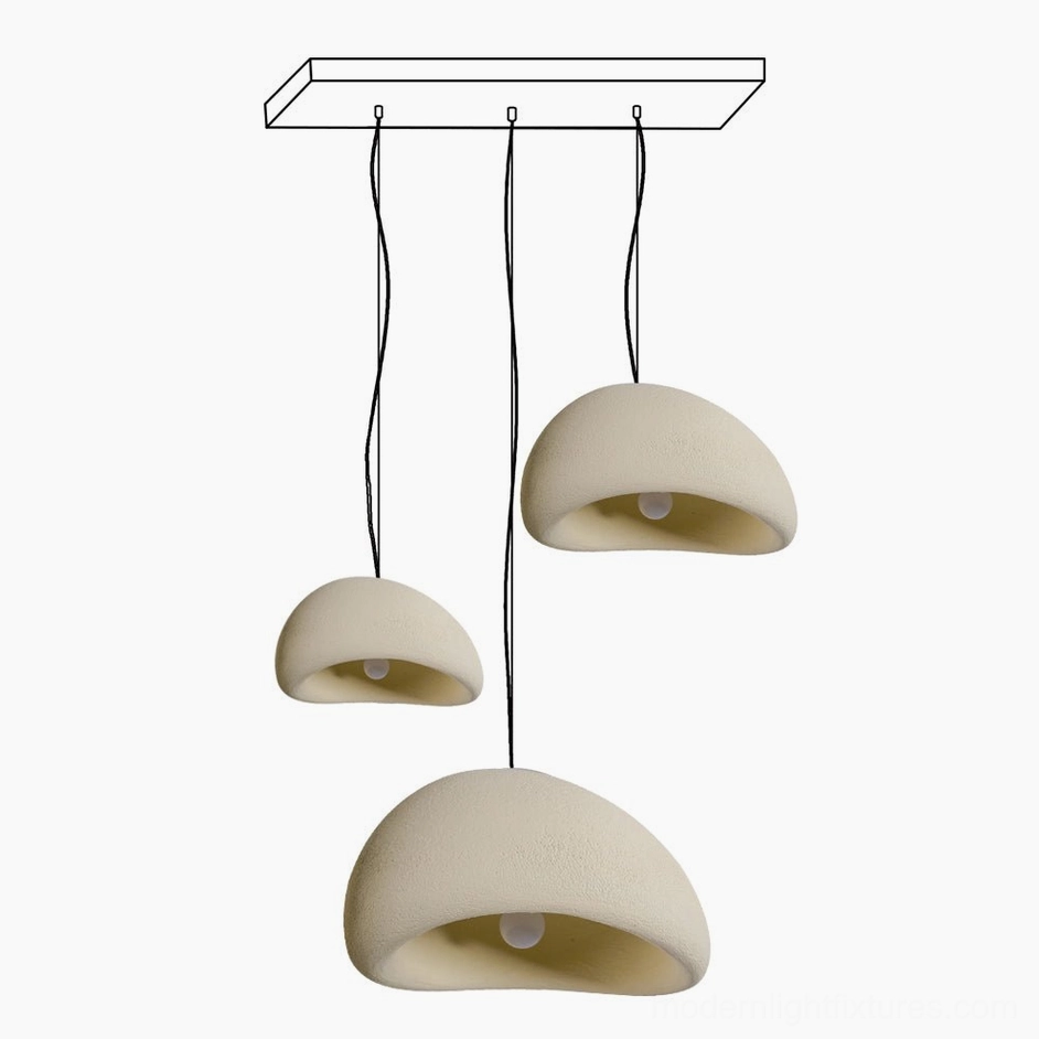 Wabi-sabi pendant lights combination modern dining area design