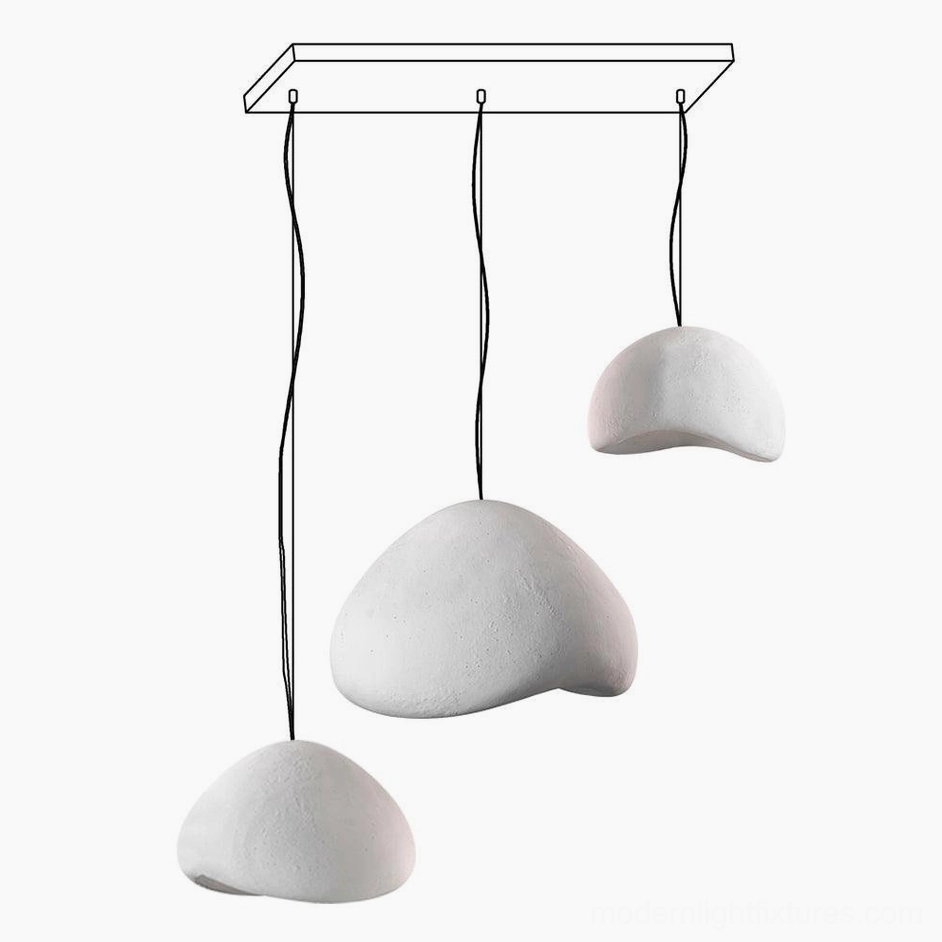 Wabi-sabi pendant chandelier grey matte dome residential lighting