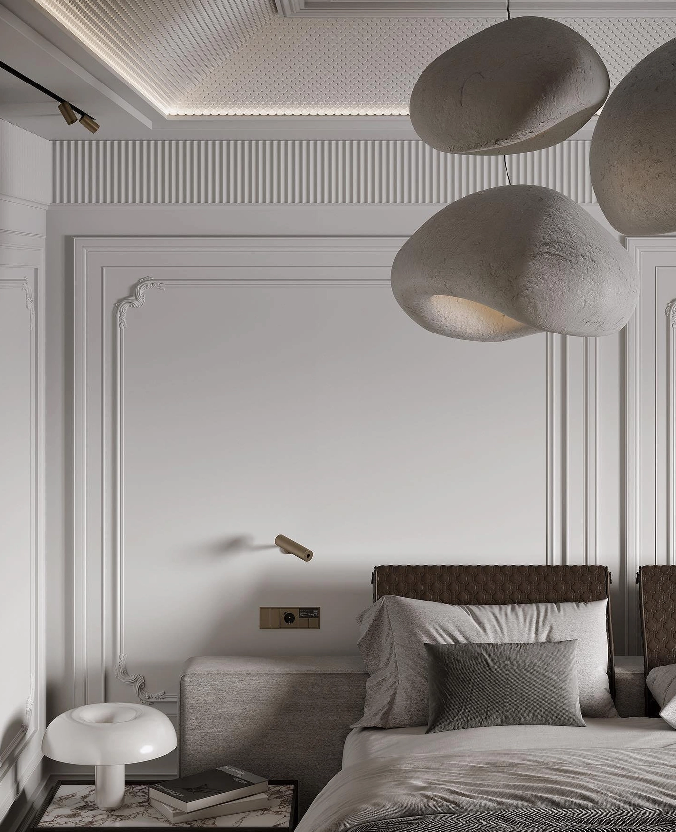 Wabi-sabi pendant lights modern minimalist interior design space