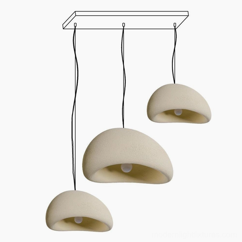 Wabi-sabi pendant chandelier white dome matte finish modern style