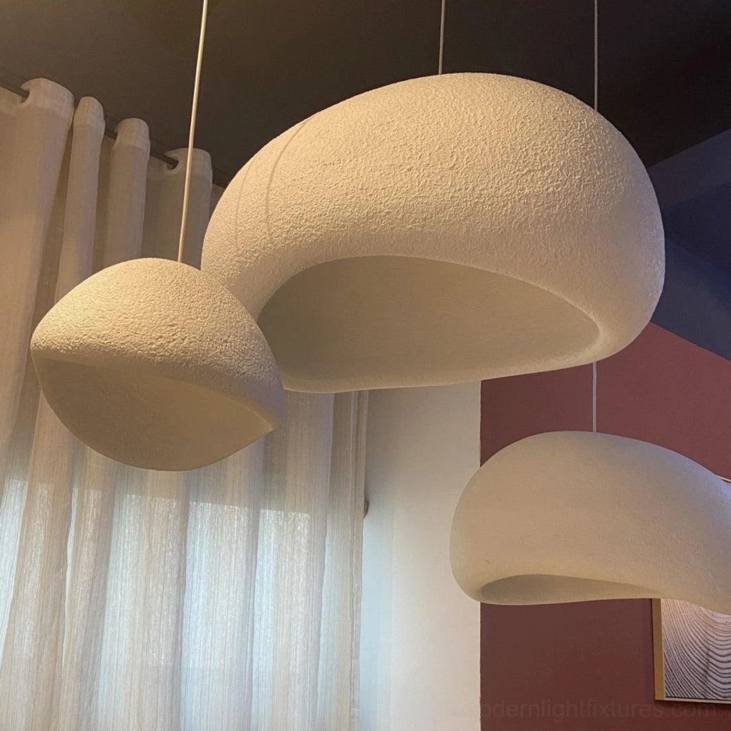 Three-pendant wabi-sabi chandelier modern living space interior design