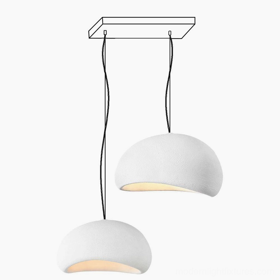 Three-piece wabi-sabi pendant chandelier artistic installation