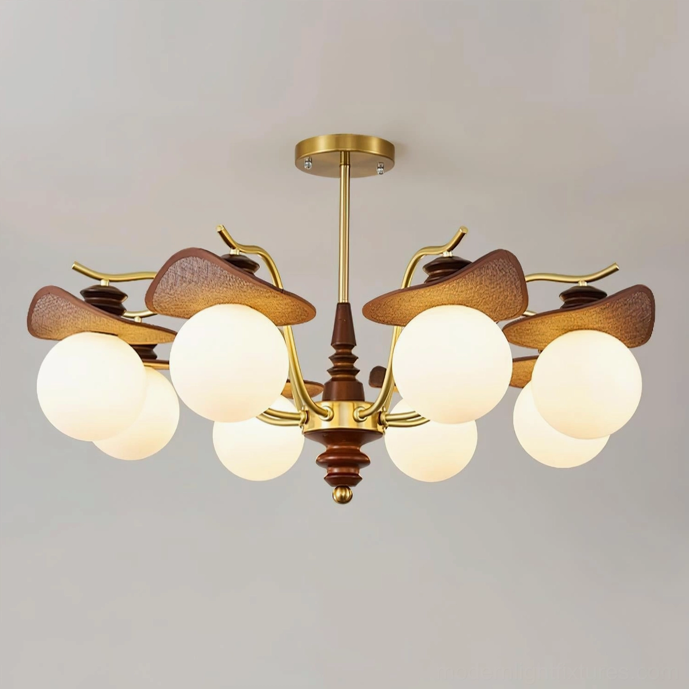 Walden 8-head 90cm chandelier wide view in elegant dining or living room with premium home decor