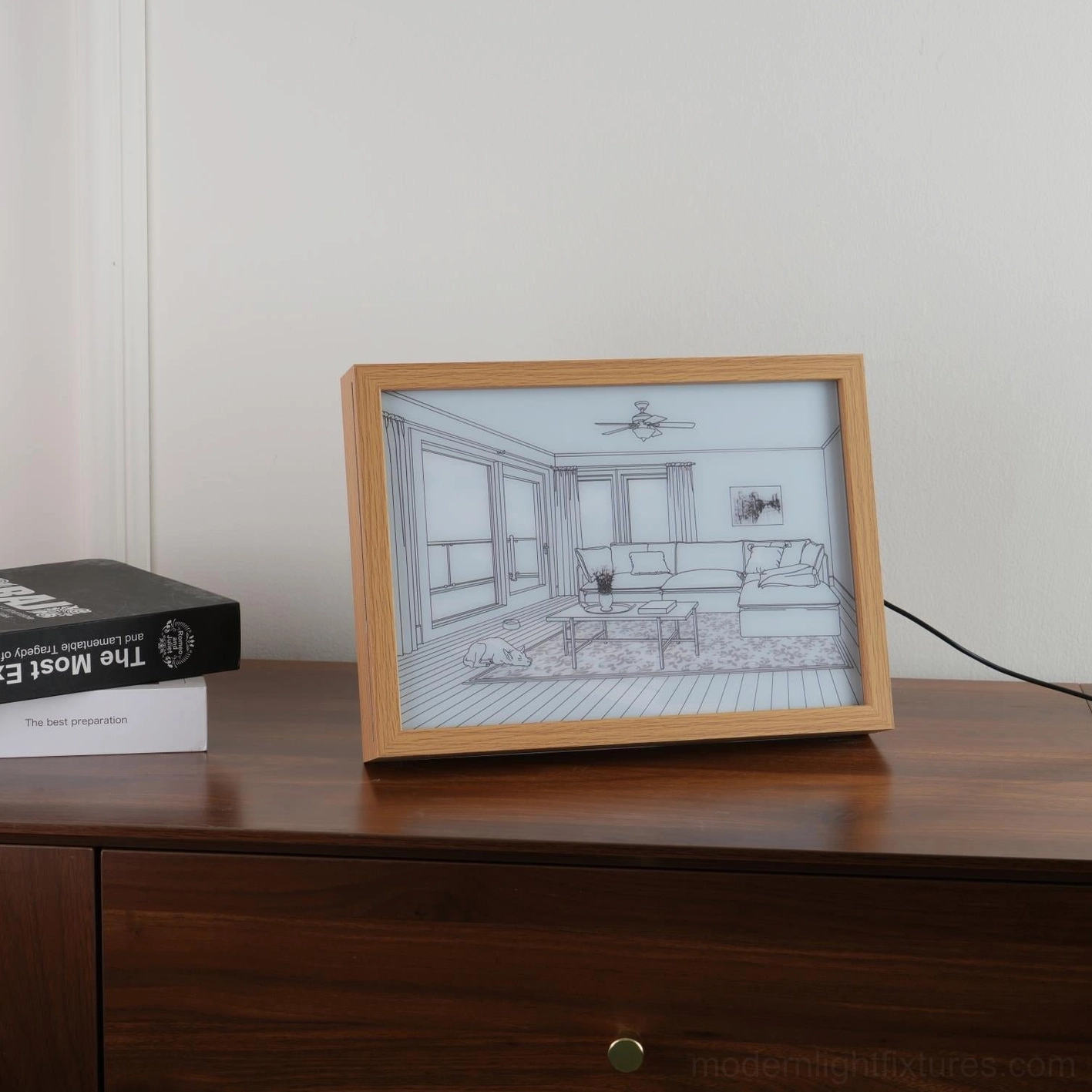 Contemporary wall-mounted art painting light with soft luminous depth effect