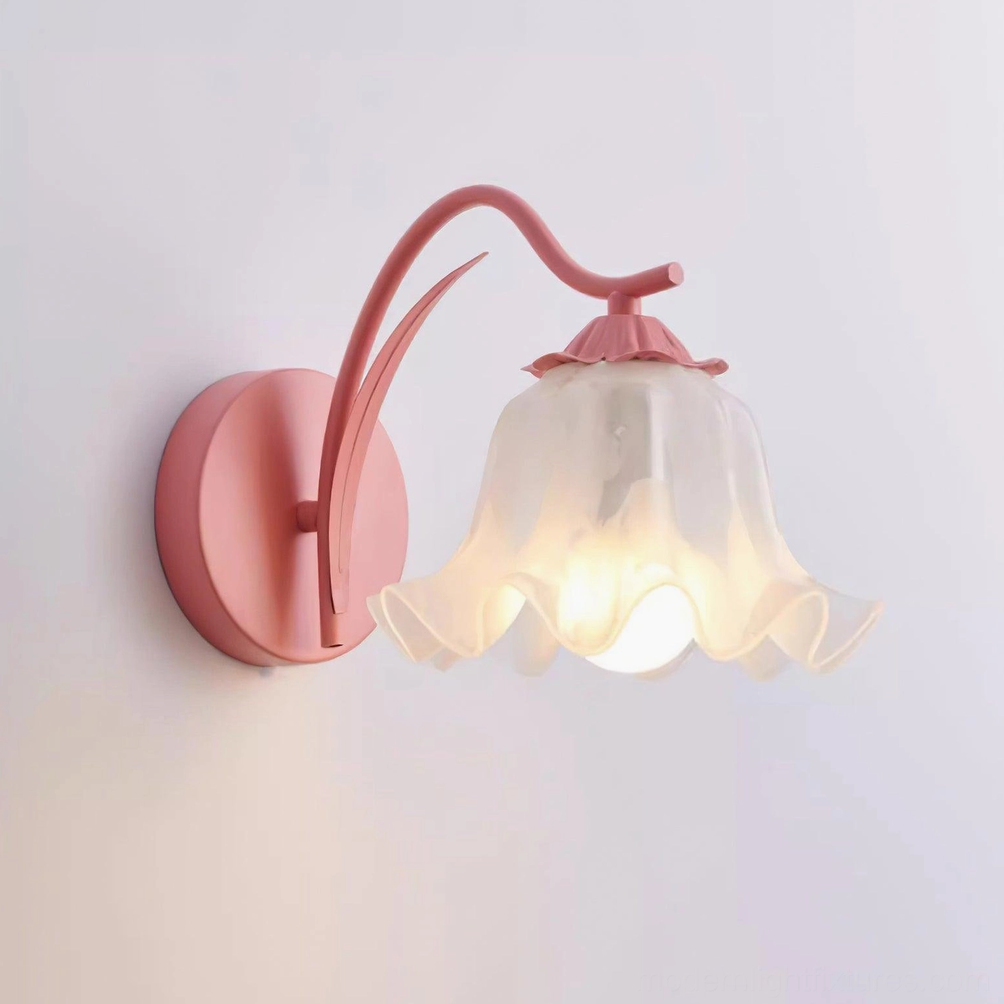 Hardwired floral wall sconce with E26 E27 socket compatibility