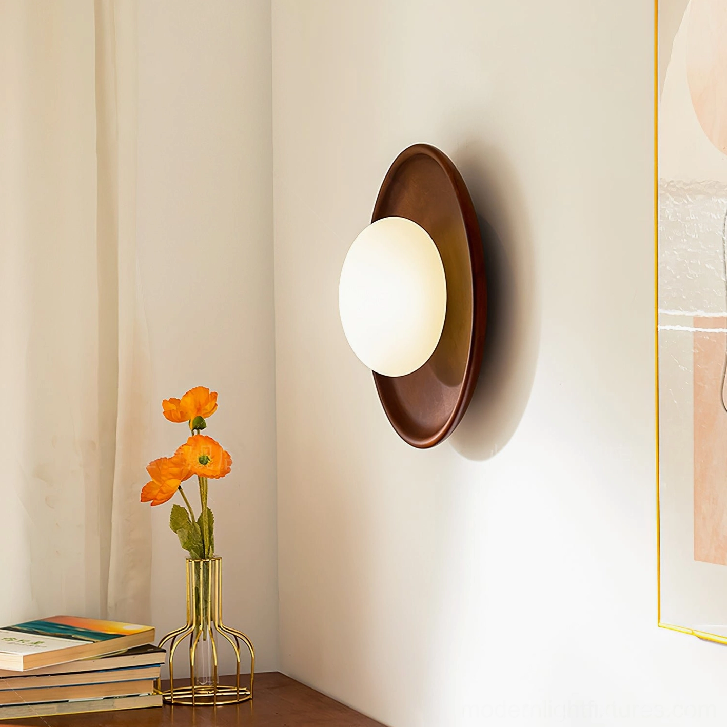 Multiple size options of Scandinavian round wall sconces displayed together