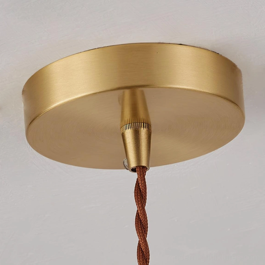 Walnut wood glass pendant light minimalist design with brass accents, premium durable materials and professional craftsmanship