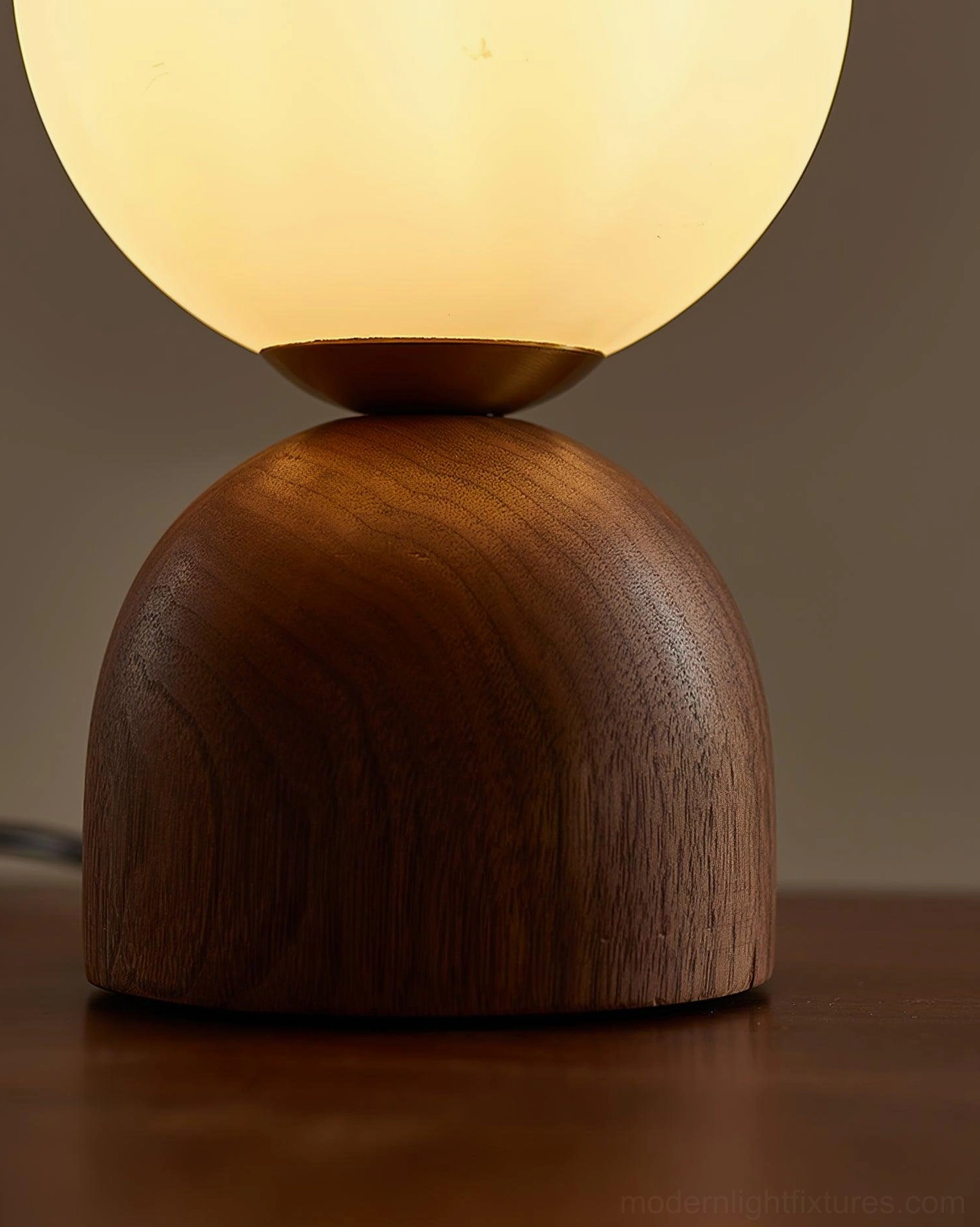 Walnut wood table lamp G9 socket warm glow versatile interior styling multiple rooms