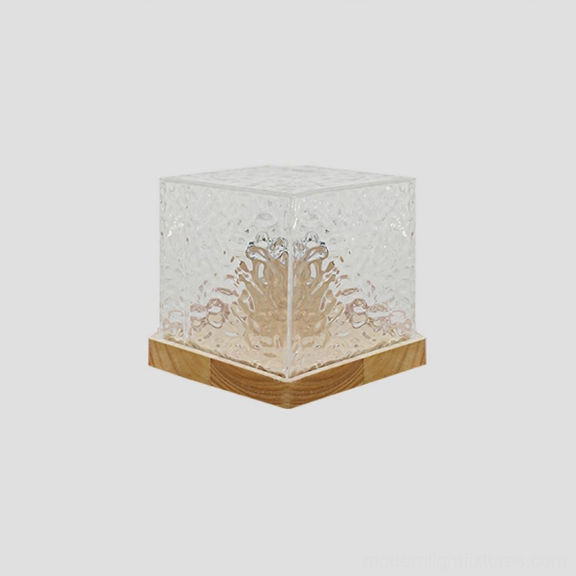 Modern water ripple crystal table lamp with integrated LED fully built-in non-replaceable energy efficient design