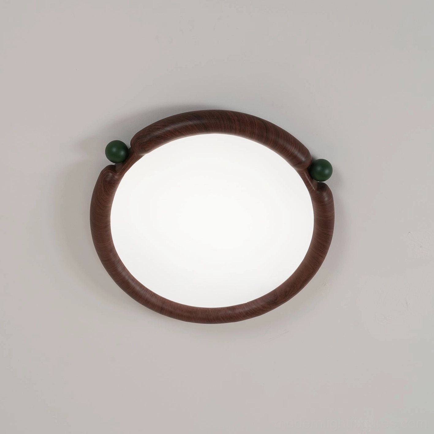 Contemporary round ceiling light fixture with water-transfer technology and metal construction