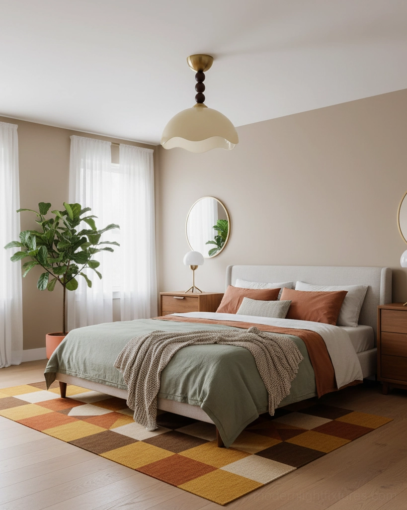 Contemporary installation of Wave Coralia mid-century ceiling light showing sculptural glass dome design