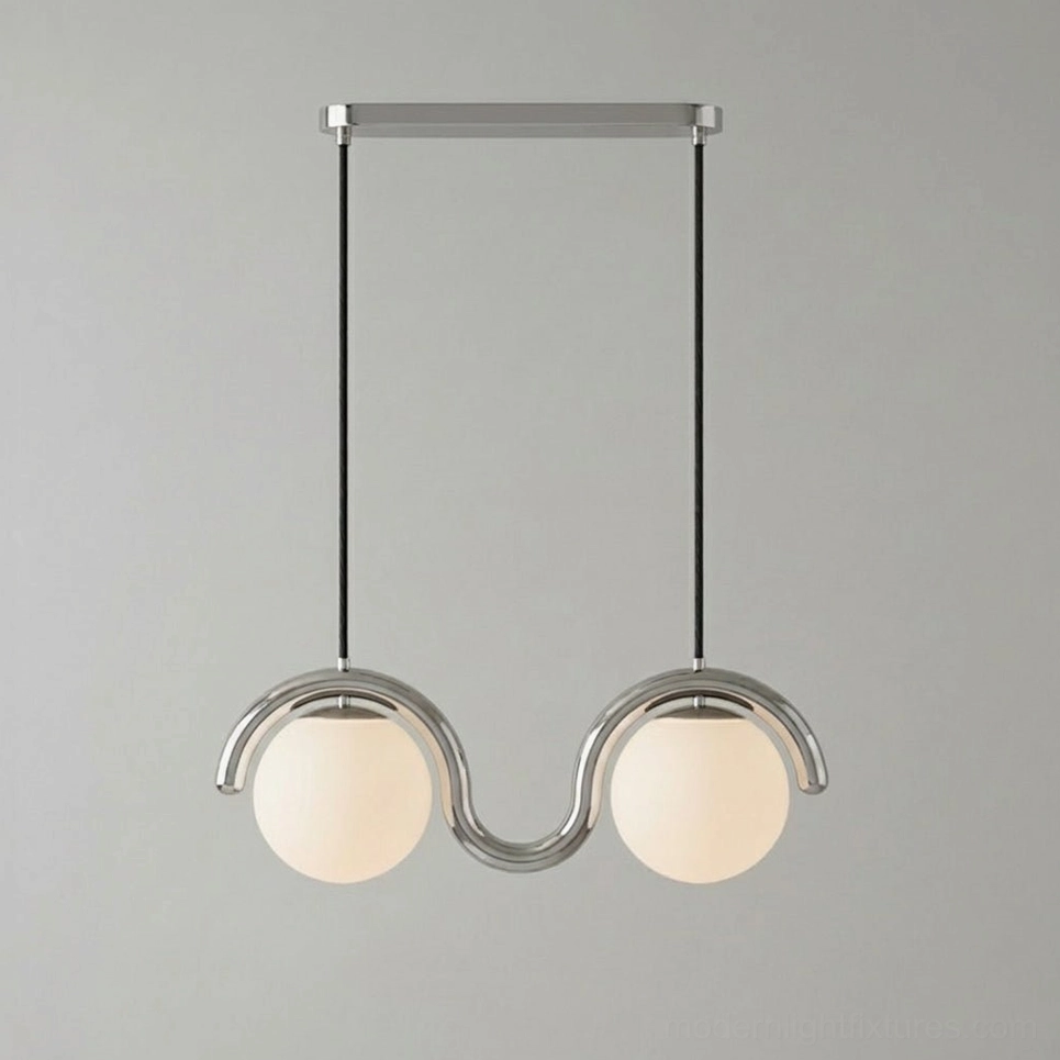 Linear wave pendant light showing craftsmanship and quality material construction