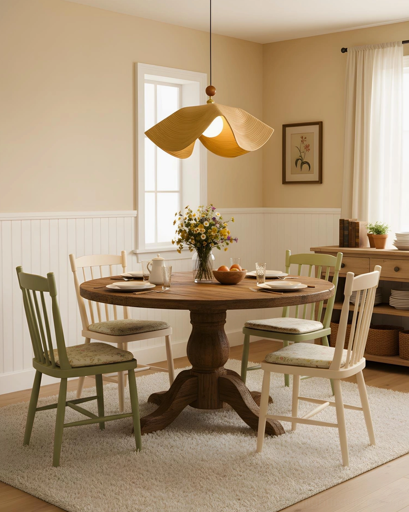 Wave pendant lighting fixture showing color variation options and design versatility