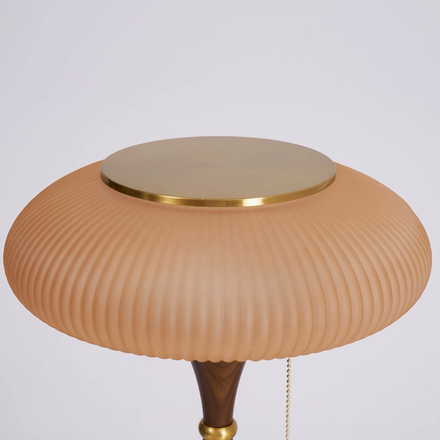 Welma modern pleated table lamp ribbed shade walnut base warm ambient room lighting fixture