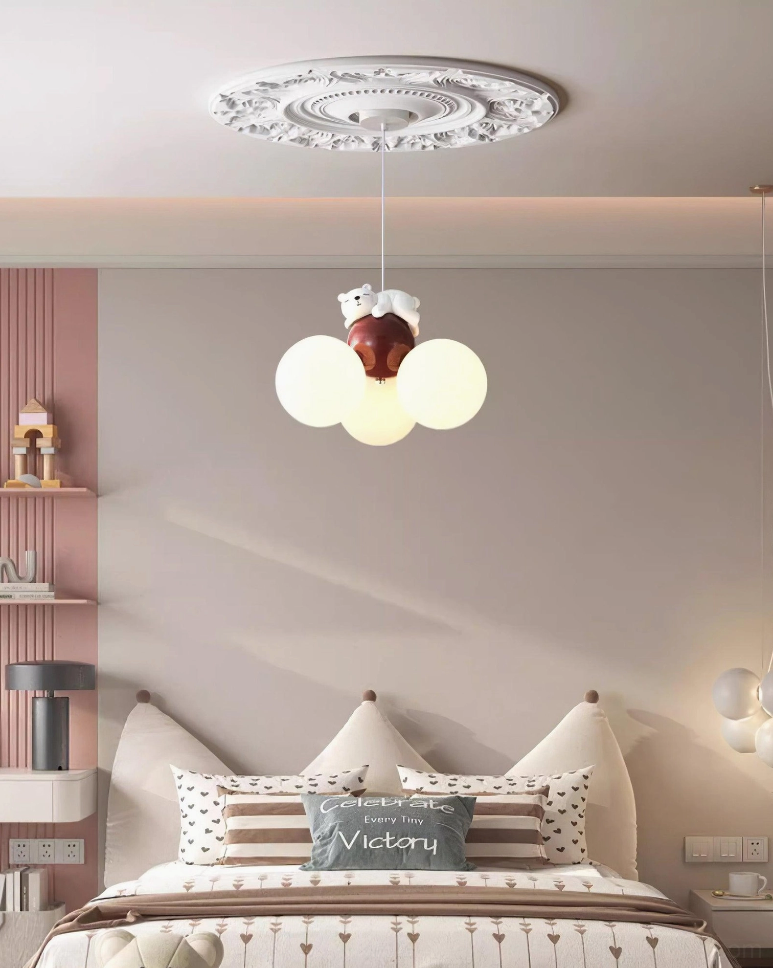 Whimsical animal pendant lamp bringing playful charm to cozy reading nook spaces