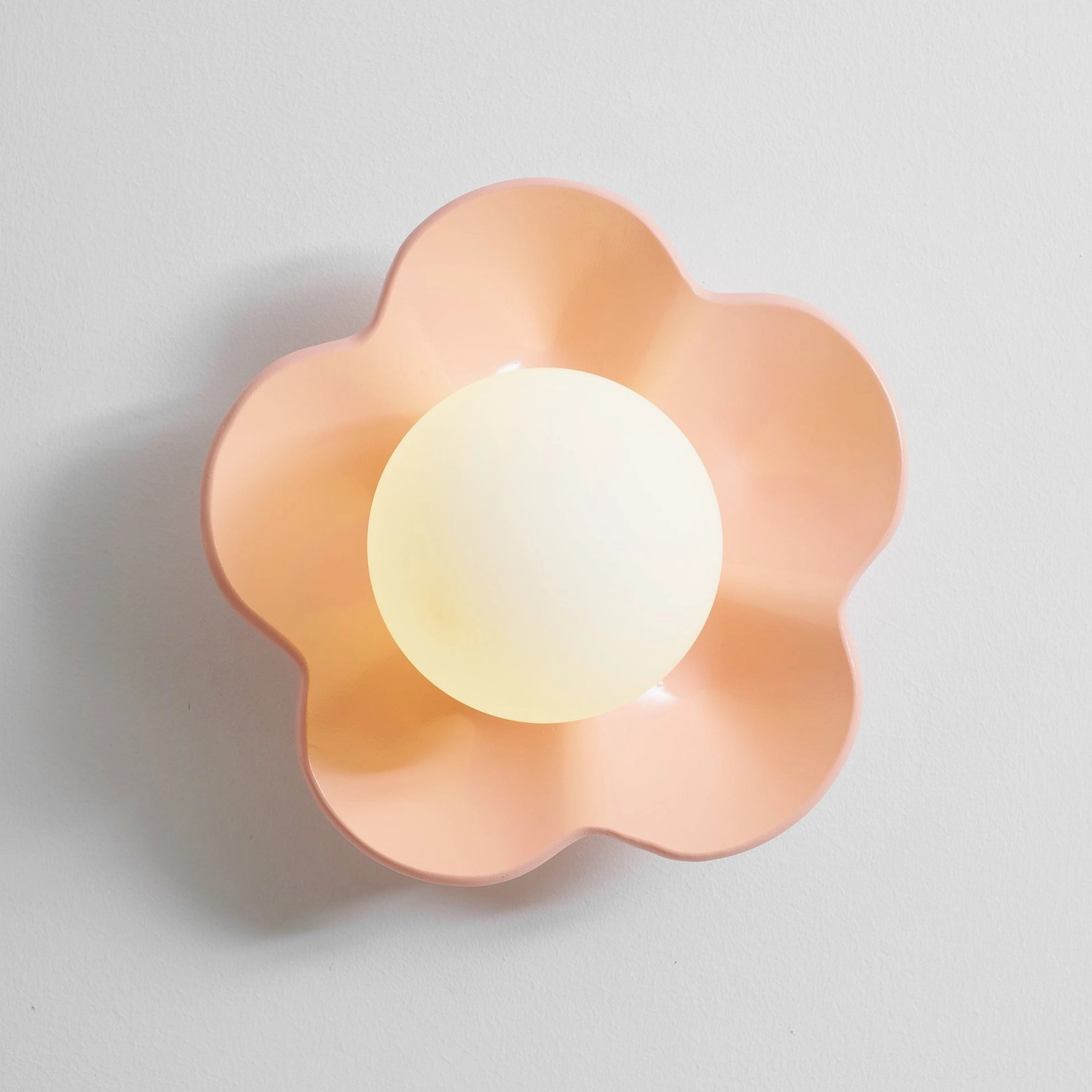White Fleur wall lamp corner accent wall quiet elegance - botanical wall sconce universal modern design