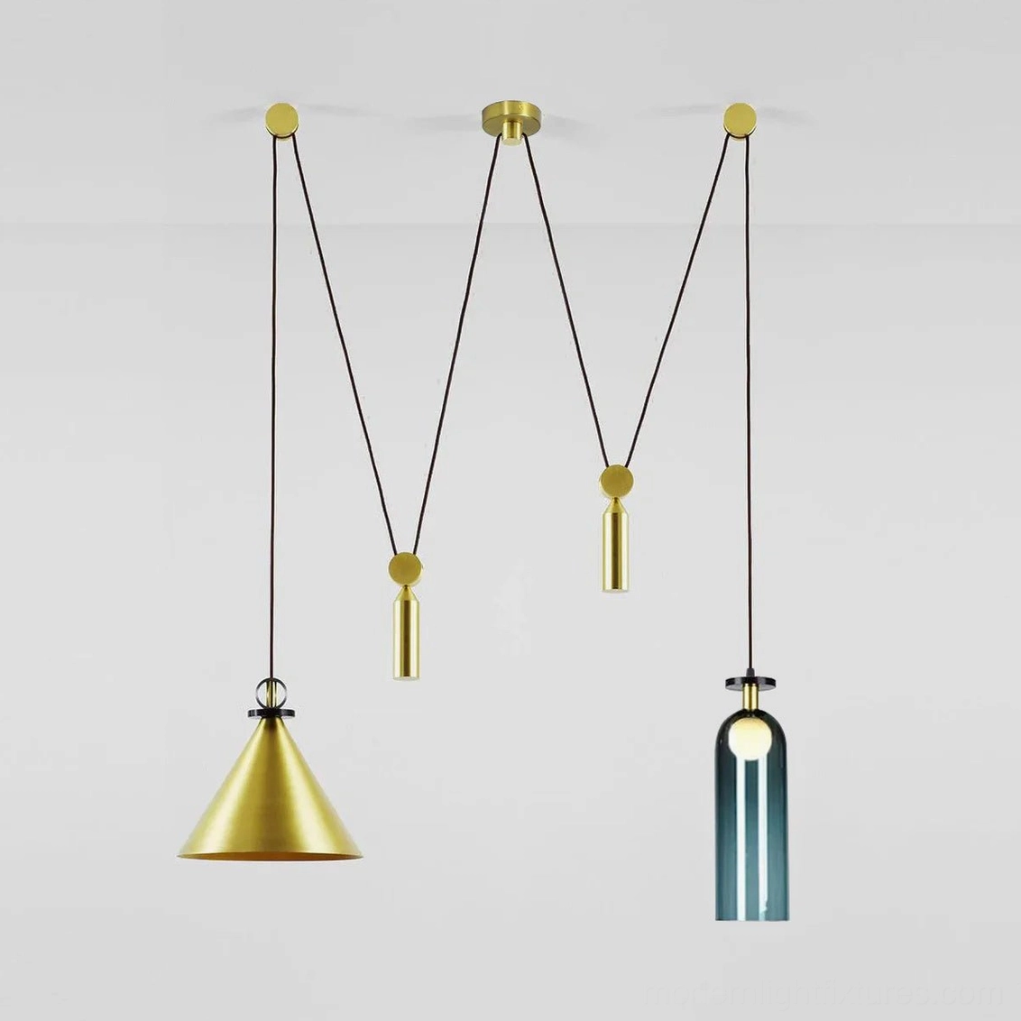 White geometric pendant chandelier neutral finish scandinavian minimalist interior design versatility compatibility