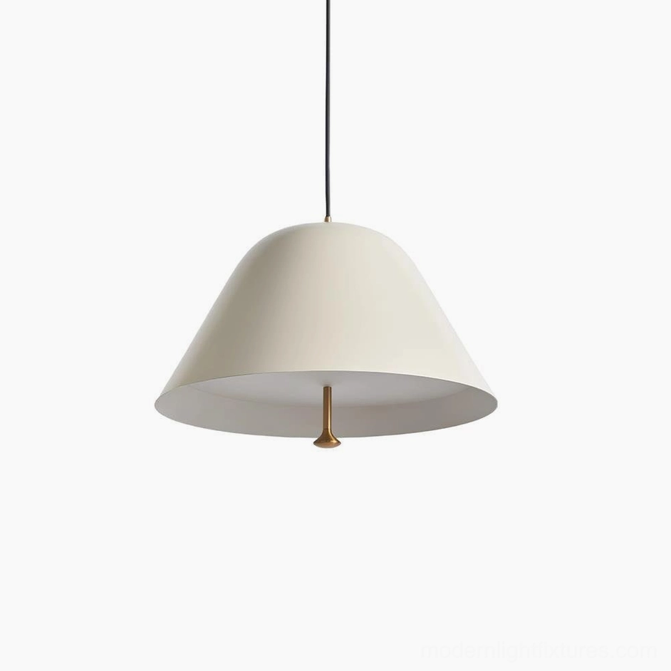 White and gold levitate dome pendant light elegant modern fixture with metallic accent